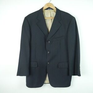 Billy Reid Mens Pinstripe Wool Blazer Navy Blue Slim Sport Coat Italy 40 S